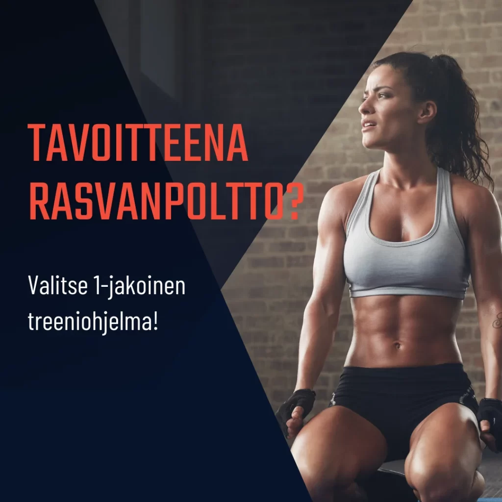 Lataa 1-jakoinen treeniohjelma rasvanpolttoon